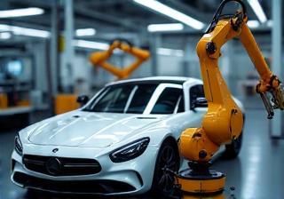 Robotic arm in car manufacturing